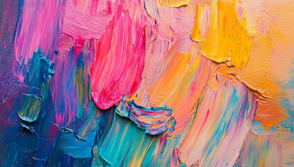 Close up of abstract colorful oil paint background