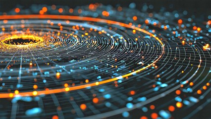 Big data processing and global networking system creating a dynamic visual representation of digital information flow and futuristic technology concepts