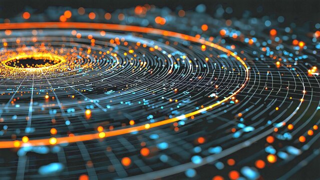 Big data processing and global networking system creating a dynamic visual representation of digital information flow and futuristic technology concepts