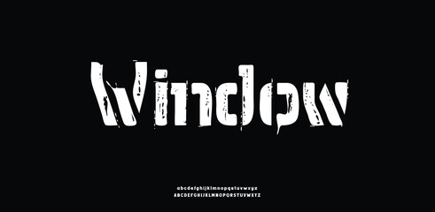Modern Alphabet Letters and Numbers set.	