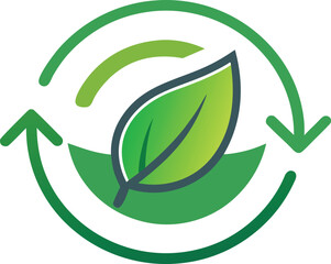 Leaf rotation motion clean icon isolated on transparent background