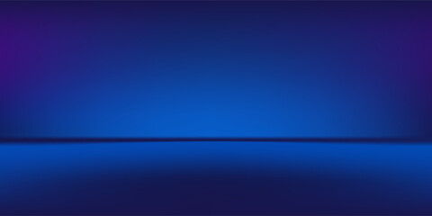 Blue and Black gradient background. Dark blue studio room background. Modern Clean design for displaying product. Space for selling products on the website. Vector Eps 10