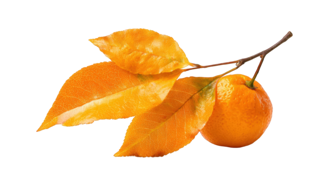 Close-up of orange fruit with leaves