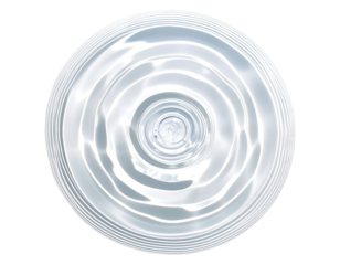 Concentric ripples radiating from a central point, light reflecting across smooth surface