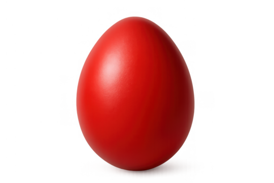 Red easter egg standing vertically, representing spring holiday tradition and festive celebration on transparent background