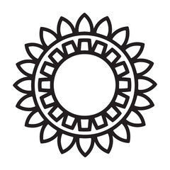 Stylized Sun or Flower Outline Icon
