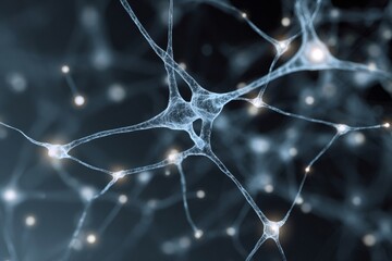 Neural network creating complex connections. Concept depicting artificial intelligence, machine learning, and brain activity