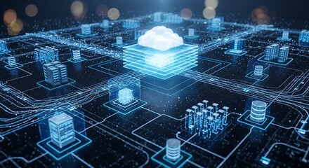 X-ray scan of human brain and hand with digital global technology theme