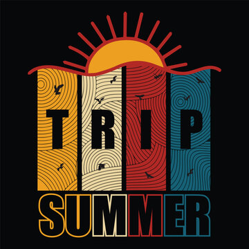 Summer T-shirt Print Vector Design , EPS File
