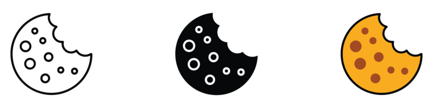 Cookie icon vector. Delicious bitten cookie symbol. vector illustration.