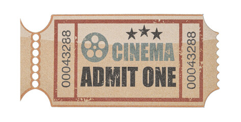 old entry ticket with serial number