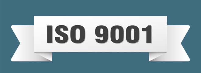 iso 9001 ribbon isolated on transparent background. iso 9001 ribbon