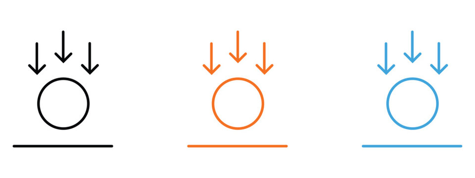Gravity icon vector. pressure direction, force and gravity symbol. vector illustration.