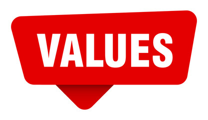 values red sticker isolated on transpatent background. values sign