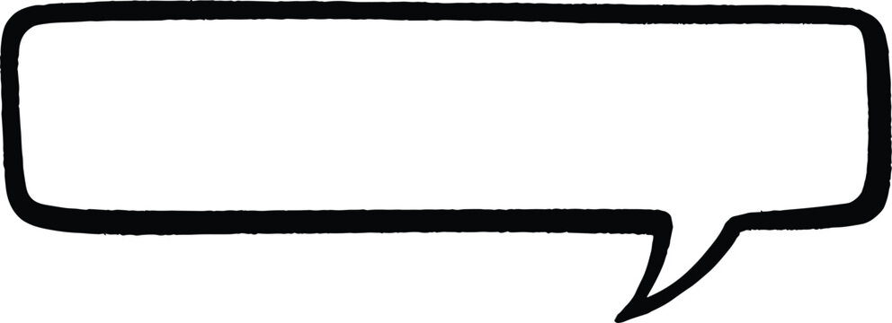 Hand Drawn Long Rectangle Speech Bubble Outline