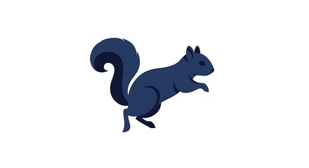 Obraz premium Energetic blue squirrel illustration captures dynamic motion and playful spirit.