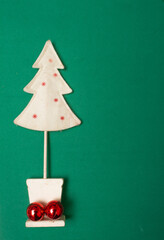 Christmas tree on a green background - Christmas time
