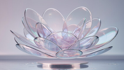 Obraz premium 花びら状ホログラムフォトリアル背景