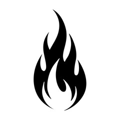 Black Flame Silhouette Vector Logo | Minimal Fire Icon Design
