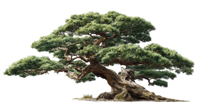 Lush bonsai tree against a black background (5)