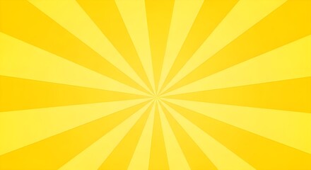 Vibrant yellow sunburst pattern background with radial light rays effect
