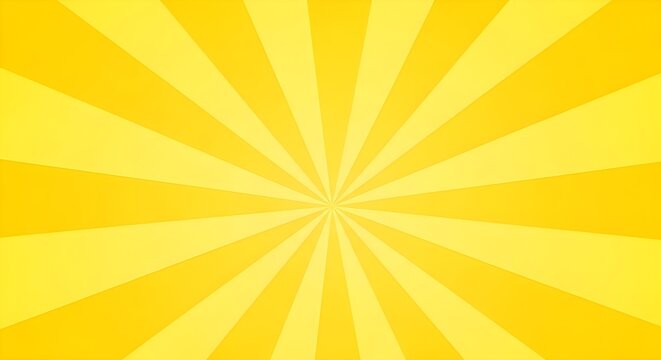 Vibrant yellow sunburst pattern background with radial light rays effect
