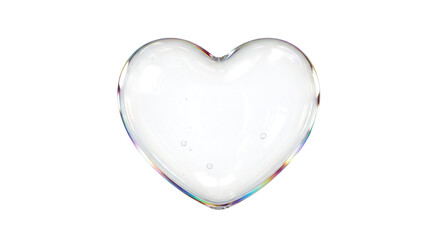 Heartshaped soap bubble, a delicate and iridescent symbol of love and fragility, floating gently in the air