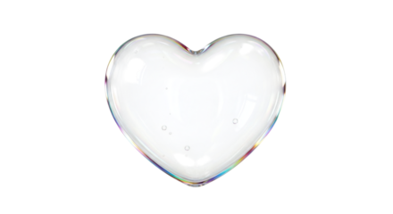 Heartshaped soap bubble, a delicate and iridescent symbol of love and fragility, floating gently in the air