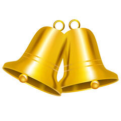 Golden bells. Golden Christmas bell.