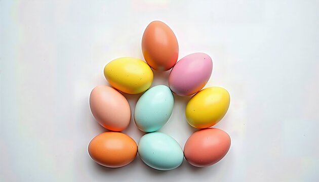 colorful easter eggs on white background