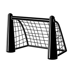 Soccer goal post with net icon isolated on white background, Vector, illustration