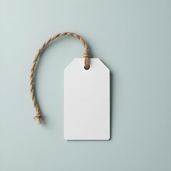 A blank white tag hangs on a string.