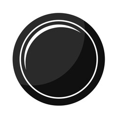Minimalist dark circular button isolated on white background, Vector, illustration