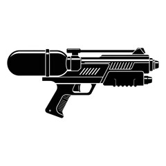 Modern sci-fi water blaster gun isolated on white background, Vector, illustration