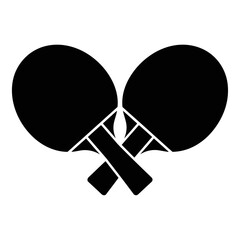 Ping pong paddles crossed icon isolated on white background, Vector, illustration