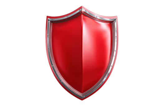 Red shield on black background - Powered by Adobe