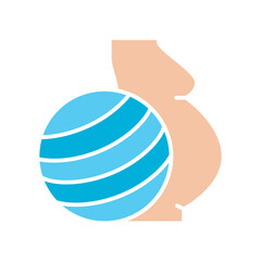 birth ball black line icon. Vector isolated element