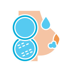 breast pads black line icon. Vector isolated element