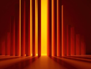 Obraz premium Abstract design with vertical columns of varying heights and a bright glowing center