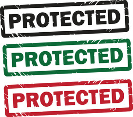 protected stamp text vector
