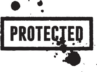 protected stamp text vector