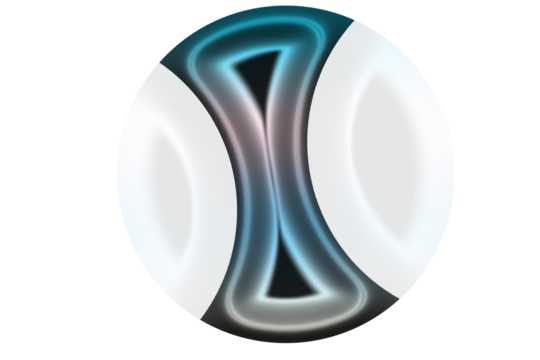 Abstract glowing neon infinity symbol against a dark background with a futuristic and energetic vibe