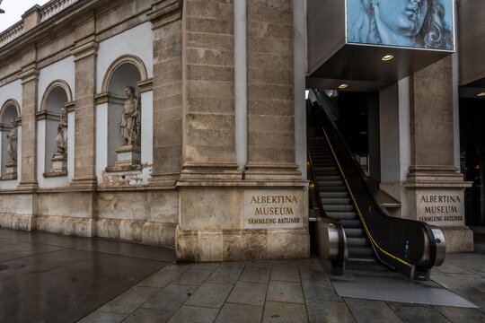 Albertina Museum entrance in Vienna, Austria