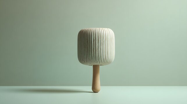 Wooden Cabasa Percussion Instrument with Textured Cylindrical Body