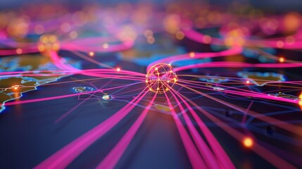 Eu network mapping of western europe connectivity for data transfer and cyber tech business exchange