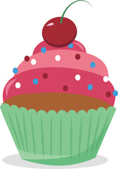 cupcake with cherry