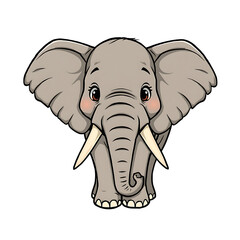 Elephant illustration on White Background