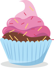 vector illustration of a cupcake