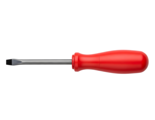 Red handled screwdriver isolated on transparent background
