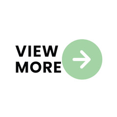 View more" button with a green circular arrow, for web and app navigation. Vector